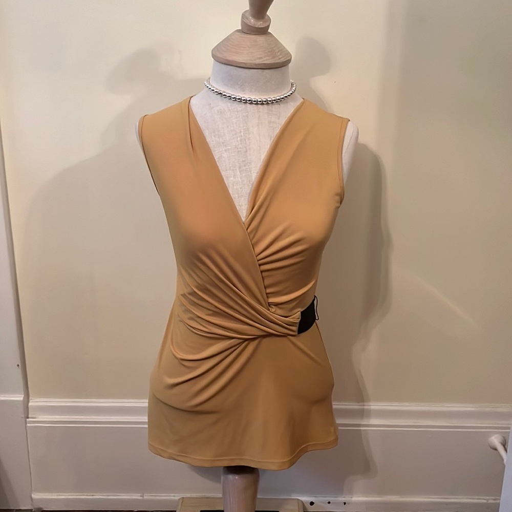 Mustard V Neck Wrap Top